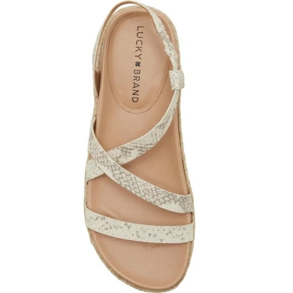 New Lucky Brand Darli Slingback Sandal, Size 6.5 / 7.5 / 10 in Stucco Leather - Picture 6 of 11